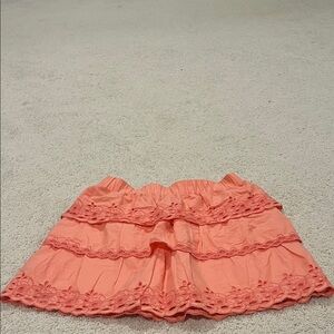 J. Crew Coral Tiered Mini Skirt